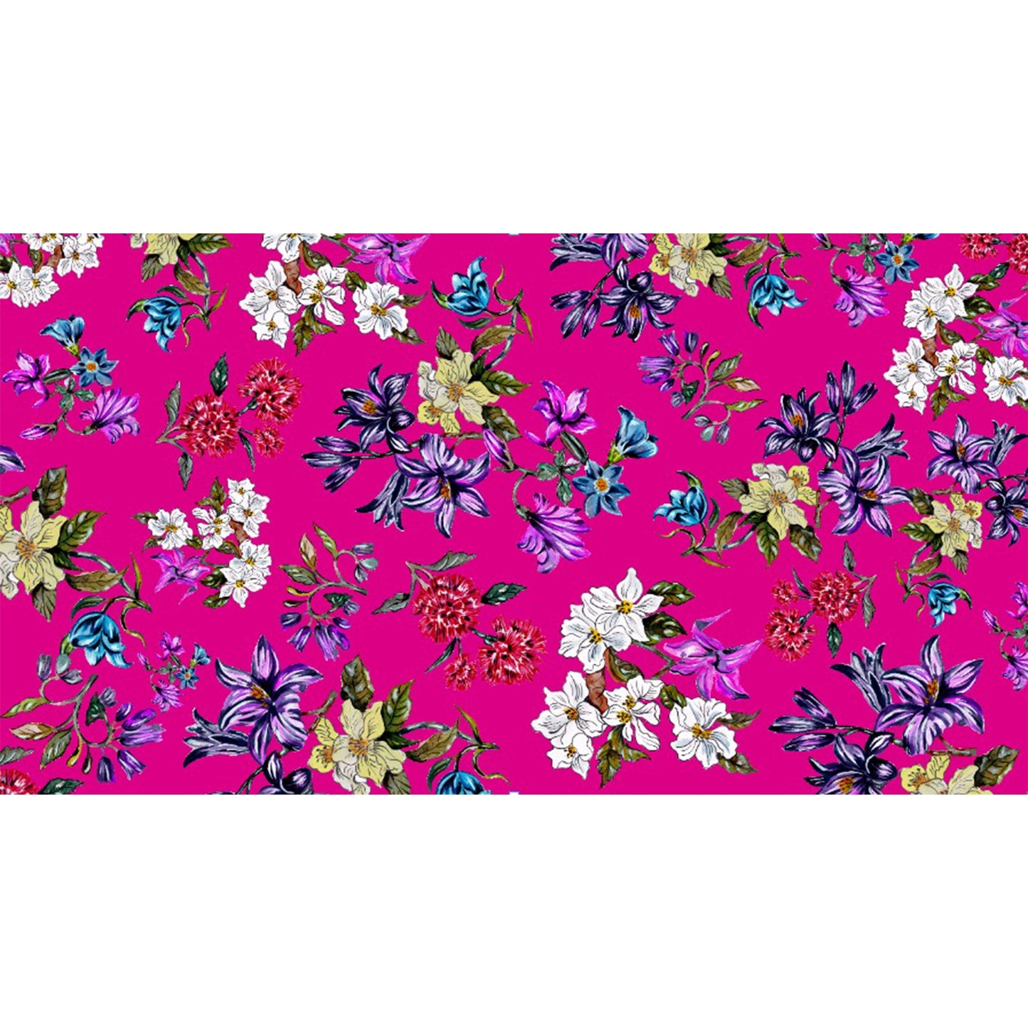 ''FLORAL'' CASHMERE SCARF - PINK